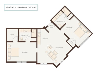 AL_Black Walnut 2B, 2B - 1032 sq. ft.