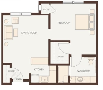 AL_Cottonwood - 1B, 1B - 562 Sq. Ft.