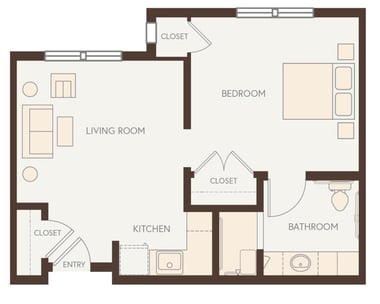 AL_Silver Maple - 1B, 1B - 491 sq. ft.